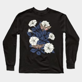 Moonflowers and sphinx moths Long Sleeve T-Shirt